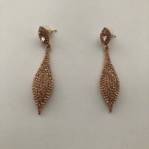 Rose gold long earrings